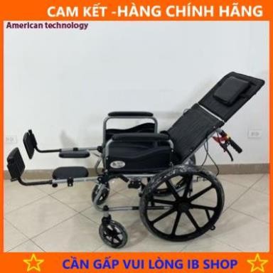 Xe lăn, xe đẩy Xe lăn đa năng Lucass X67 phiên bản mới bánh đúc, có bô ngả nằm
