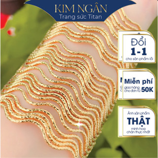 Vòng ximen titan nữ -KHÔNG KHOÁ-không gỉ bộ 7 vòng ximen sóng lắc tay mạ vàng 18K ximen bạch kim trang sức Kim Ngân