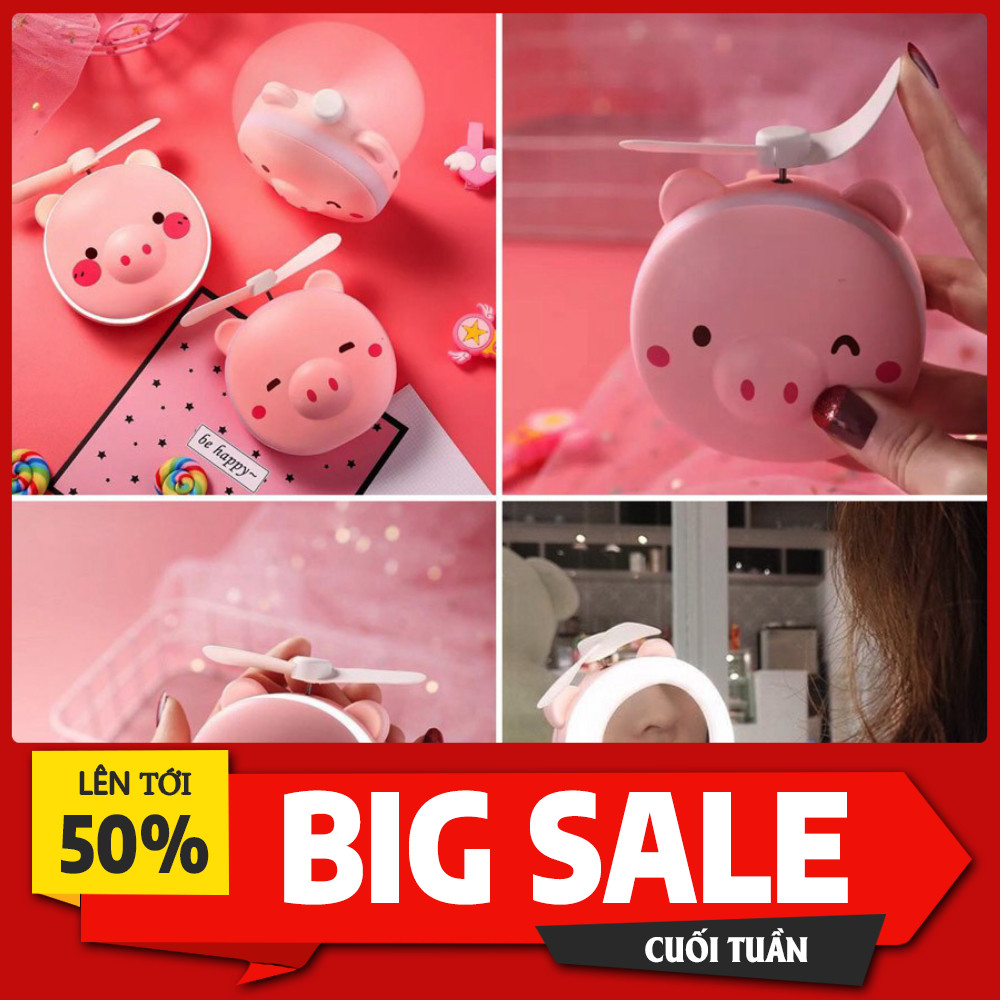 quạt mini kèm gương