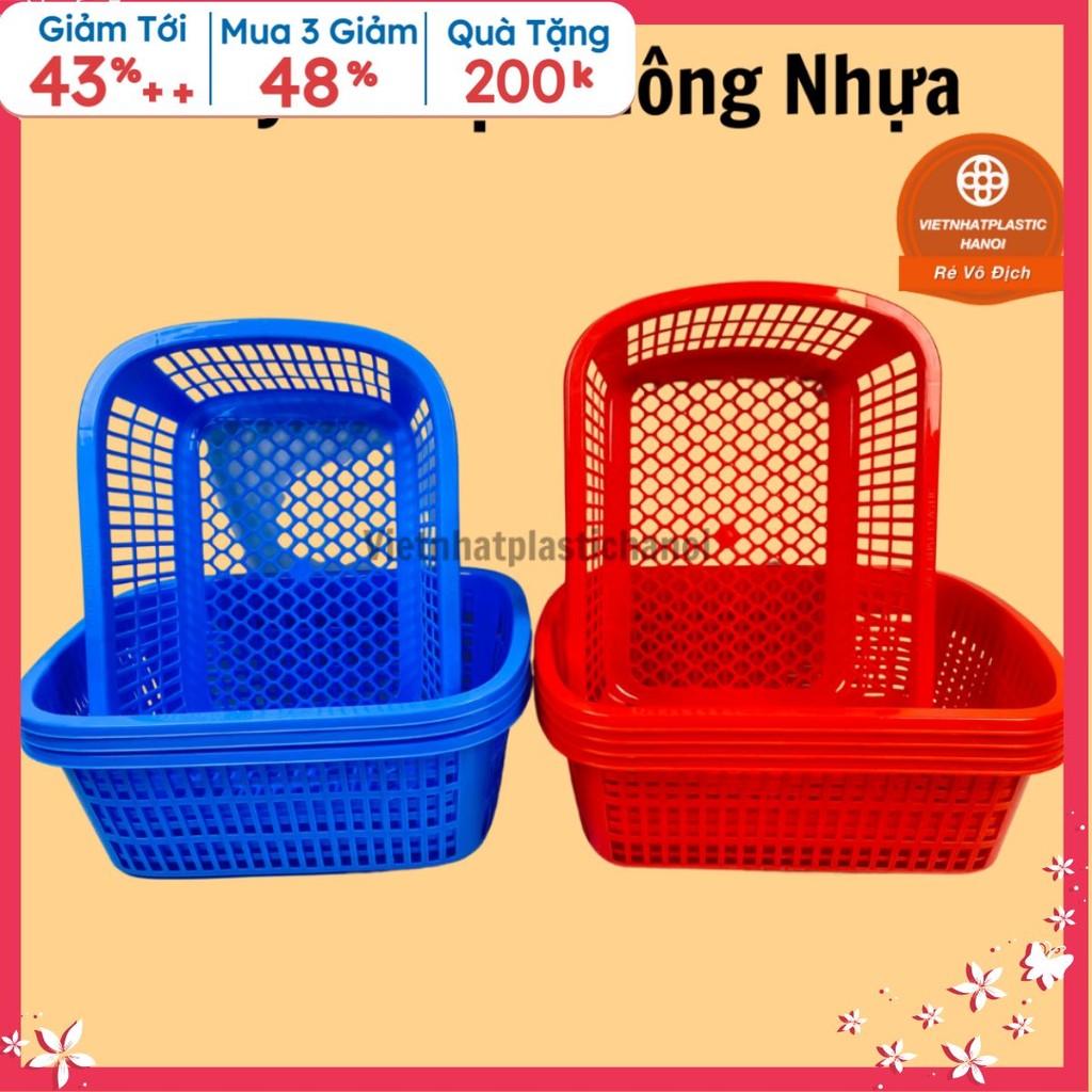 [shop mới+ xả kho] Rổ nhựa vuông rổ nuôi tu hài, rổ hải sản [xả kho đón tết]