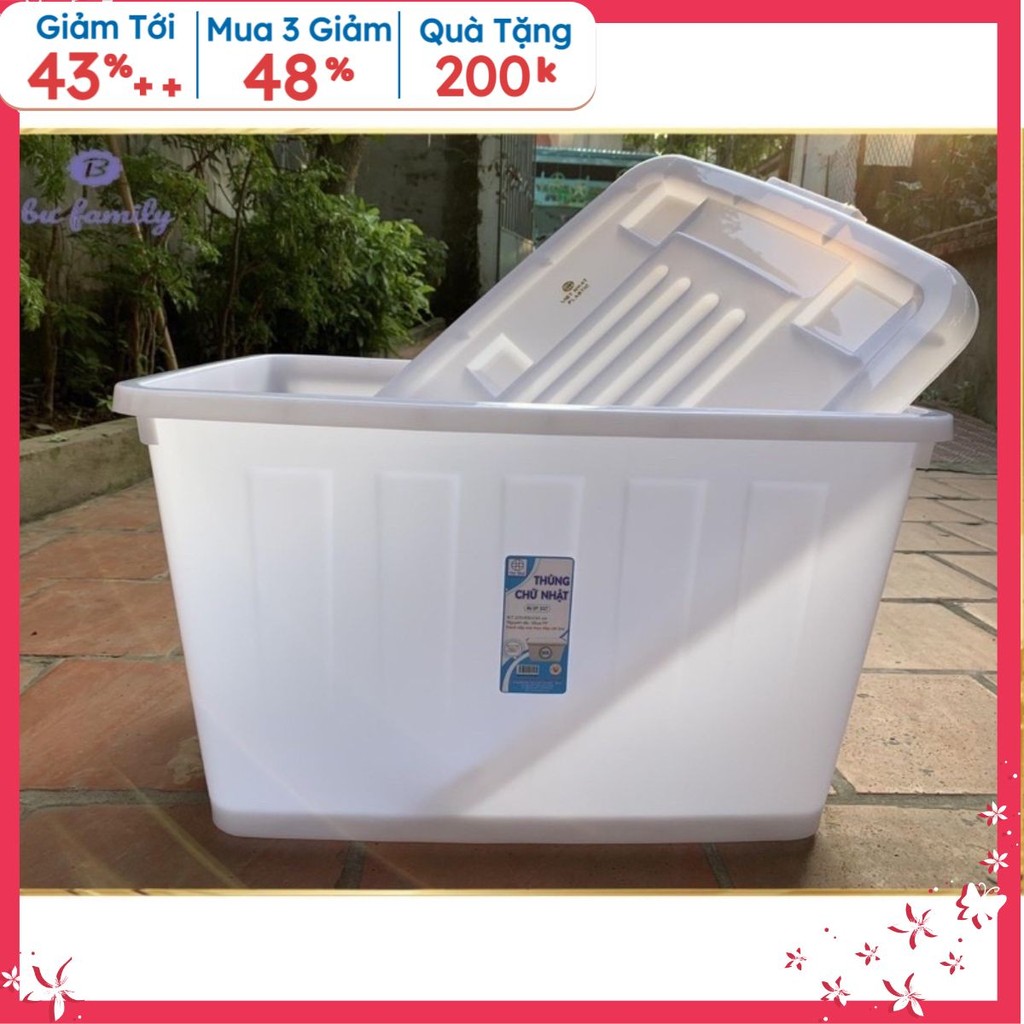 [giao hỏa tốc ] thùng 75L   nhựa đục trong suốt,thùng nhựa bền đẹp chắc chắn.  [sẵn hàng ]