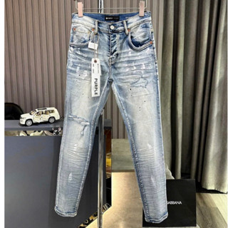 BB [ Quảng Châu ] Quần Jean Nam PurPle Xanh Rêu Sẫm Mài mẫu Trơn Form đẹp, Quần Bò Nam PurPle Cao Cấp Chất Co Dãn 4 Chiề