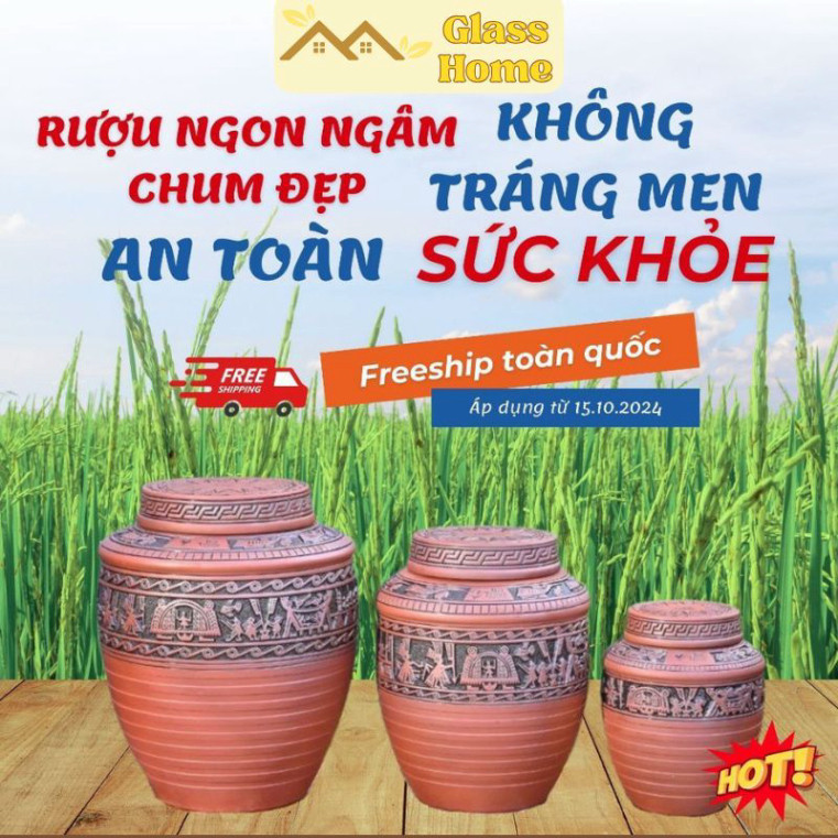 [Voucher 50K 25.12] Chum Gốm Ngâm Rượu Bát Tràng Chum Sành 5 lít, 10 lít, 20Lít,30 lít, 50 lít tài p