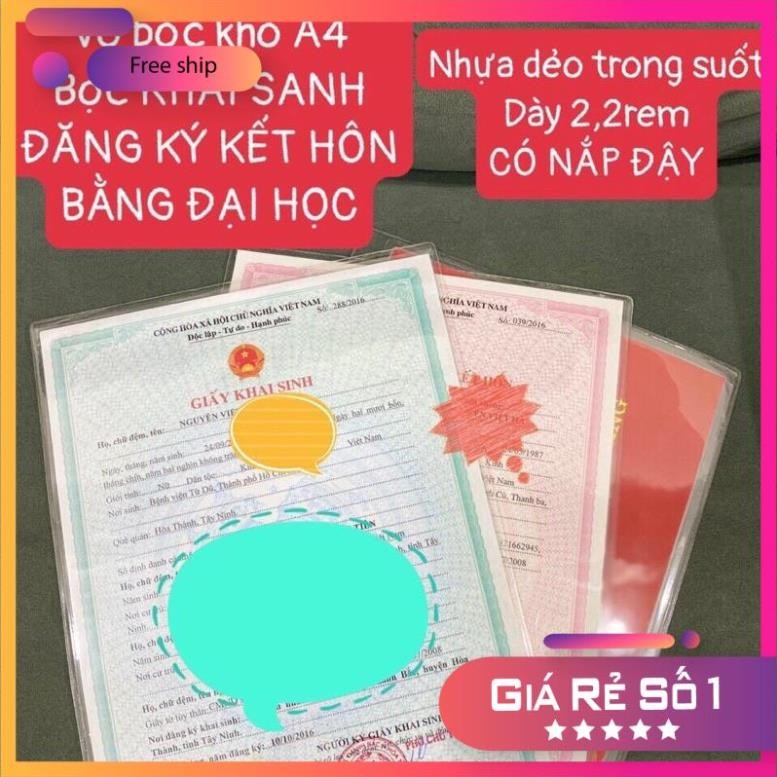 vỏ bọc giấy khai sinh, đăng ký kết hôn giấy A4