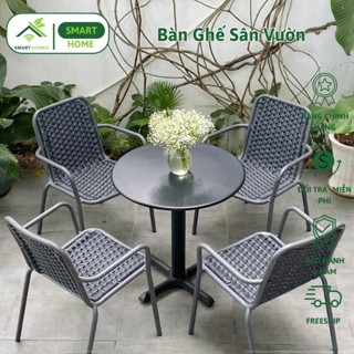 Bộ Bàn Ghế Cafe Ngoài Trời NK03 SMARTHOMES Khung Thép Chắc Chắn