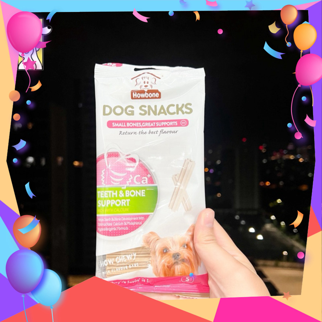 Snack thưởng canxi giúp chắc răng, xương cho chó 70gr - Dog Snack Teeth & Bone Support Howbone