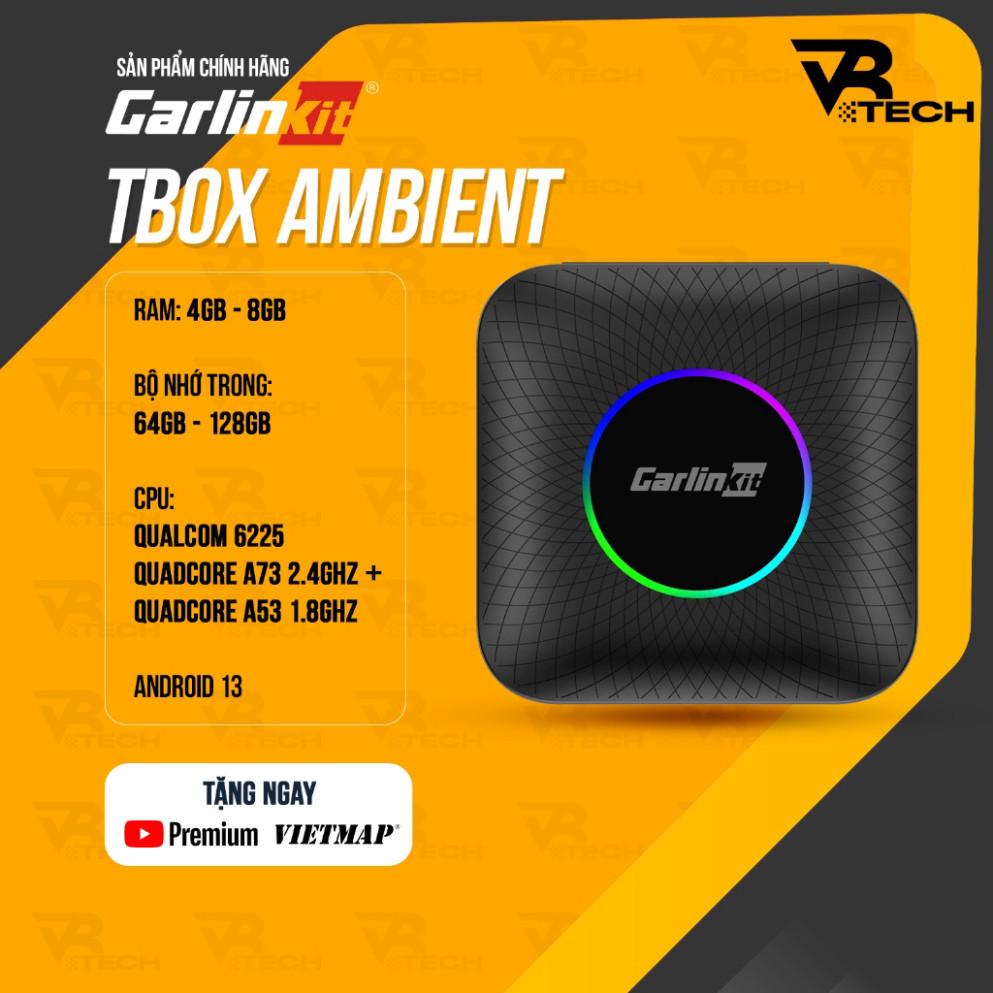 [HCM] Bộ Android Box Chính Hãng Carlinkit Tbox Ambient Led Qualcomm 6225,Tbox Plus Qualcomm 6125 tặng Vietmap S2cho ô tô | BigBuy360 - bigbuy360.vn