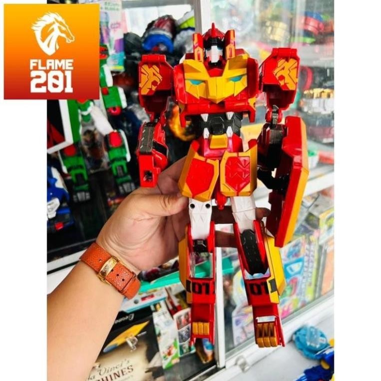 Đồ chơi Robo Geo Mecha Beast Guardian 01 Leo Khan Red Lion Transformer Robot Young Toys 2016
