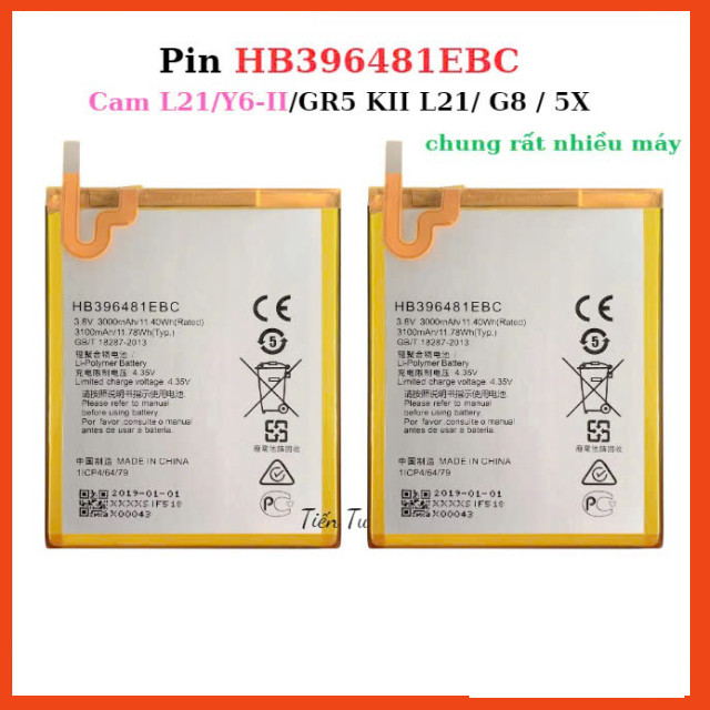 Pin huawei ,HB396481EBC ,Cam L21/Y6-II/ GR5 KII L21/ honor G8 ,honor 5x ,NTmobile 000