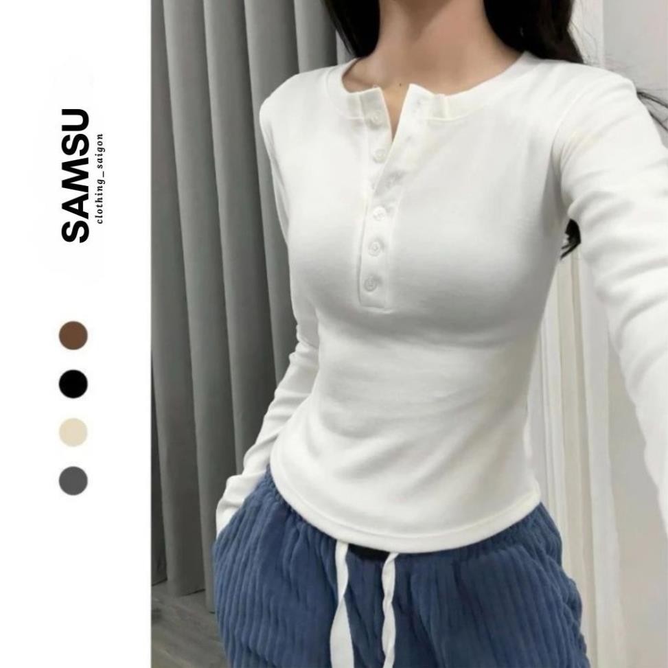 Áo thun tay dài len tăm lông thỏ Justdun T66