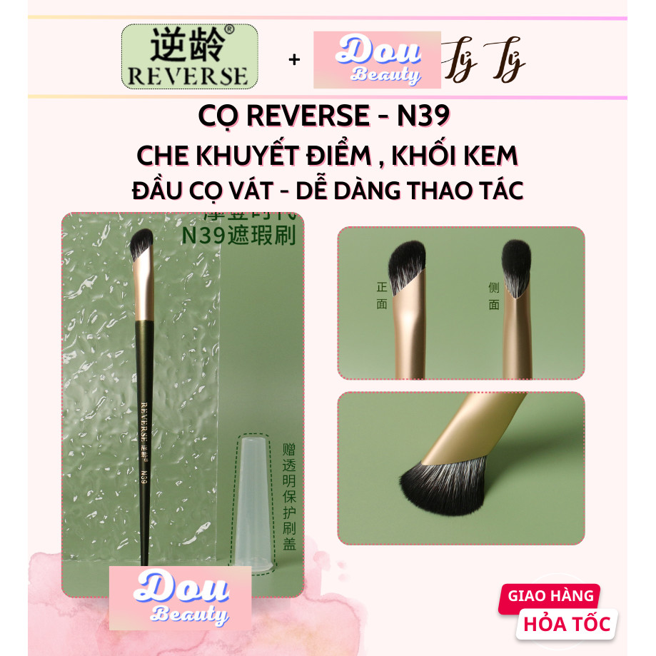 [New] Cọ Khối Mũi Kem Che Khuyết Điểm REVERSE Lông Nén Đầu Tròn N39 Plus Cao Cấp DD08 - Fanny Dou Qu