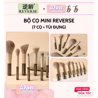  Bộ Cọ Mini REVERSE Cao Cấp Lông Mềm Cọ Phấn Phủ Má Hồng Mắt Tạo Khối DD08   7 Cây + Kèm Ví  - Fanny Dou Quin 