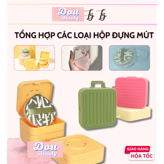 Hộp Đựng Mút Trang Điểm Size XL Hình Vuông Chống Ẩm Thoáng Khí Mang Đi Du Lịch Tiện Lợi Ốp DD13 - Dou Beauty