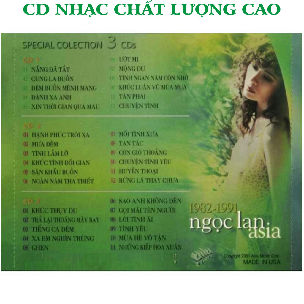 ĐĨA CD 1211. ASIA 161 - NGOC LAN 1982-1991 -  SPECIAL COLLECTION - CD 03 chất lượng cao cdnhacsaigon