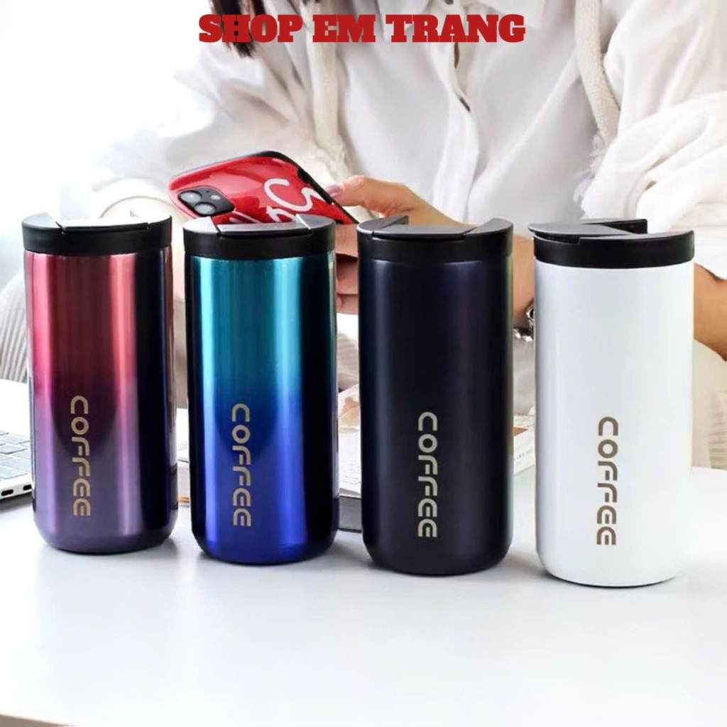 CỐC,  LY COFFEE HÌNH TRỤ 400ML,  Ly Giữ Nhiệt Coffee Inox 304 Đựng Nước 400ml,Bình Giữ Nhiệt Pha Cà 