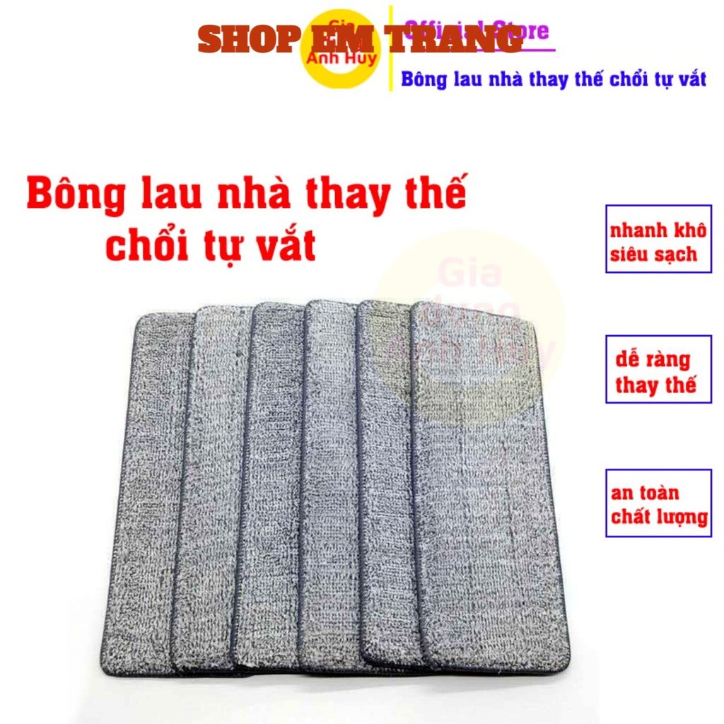 [COMBO 10]Miếng Lau Nhà Thay Thế Chổi Tự Vắt Có Thùng, Bông Lau Thay Thế Chổi Tự Vắt Hình Chữ Nhật A