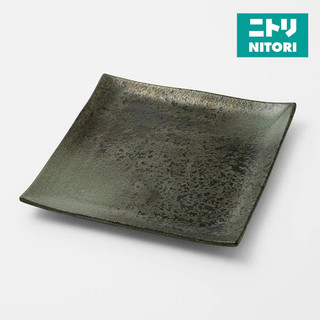 NITORI Đĩa Gốm Vuông Ryokufukitenmoku Mt-151 22Cm