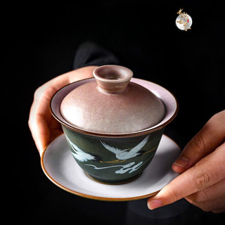  Chén Khải Hạc Tiên 200ML Vẽ Tay HOÀNG ĐAN TEA Gốm Cảnh Đức Ấm Uống Trà Men Cổ Nhà Tống Pha Trà Đạo Quà Tặng 