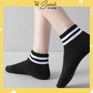 Set 10 đôi tất, đôi vớ cổ thấp UNISEX phối sọc đen trắng