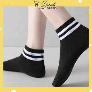 Set 10 đôi tất, đôi vớ cổ thấp UNISEX phối sọc đen trắng