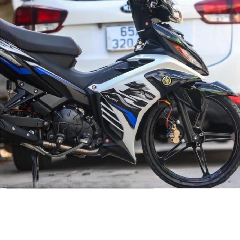 Tem rời exciter 135 lc trắng đen xanh v3 , , tem 3 lớp cao cấp