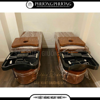 Giường Gội Đầu Dưỡng Sinh Tai Thỏ 2IN1 Cao Cấp, Thiết Kế Sang Trọng, Nệm Bọc Da Êm Ái, Dễ Dàng Sử Dụng Cho Spa Và Salon