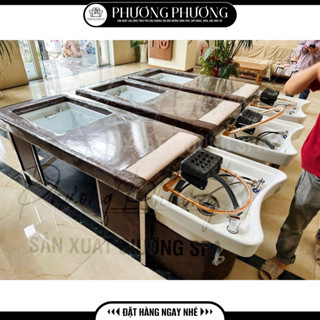 Giường Gội Đầu Dưỡng Sinh 3IN1, Kiểu Dáng Hiện Đại, Cực Thoải Mái, Độ Đàn Hồi Tốt, Nệm Êm Ái Cho Salon Và Spa
