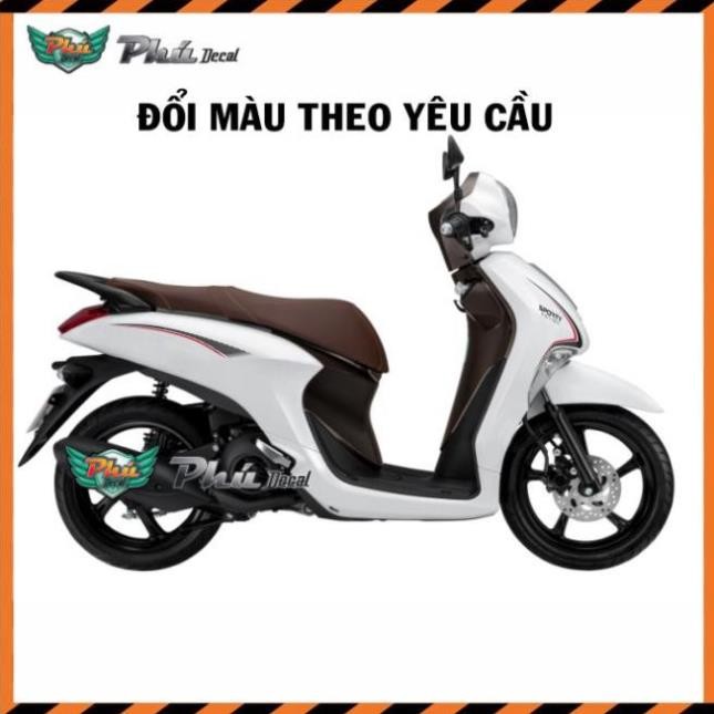 Tem rời xe Janus Yamaha in trong suốt dán xe trắng bạc mẫu tem chỉ đỏ đen đơn giản