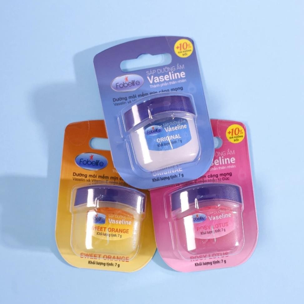 Sáp Dưỡng Ẩm Vaseline Fobelife 7G/50G | Son Dưỡng Môi Vaseline, Giảm Khô Nẻ, Mềm Mịn