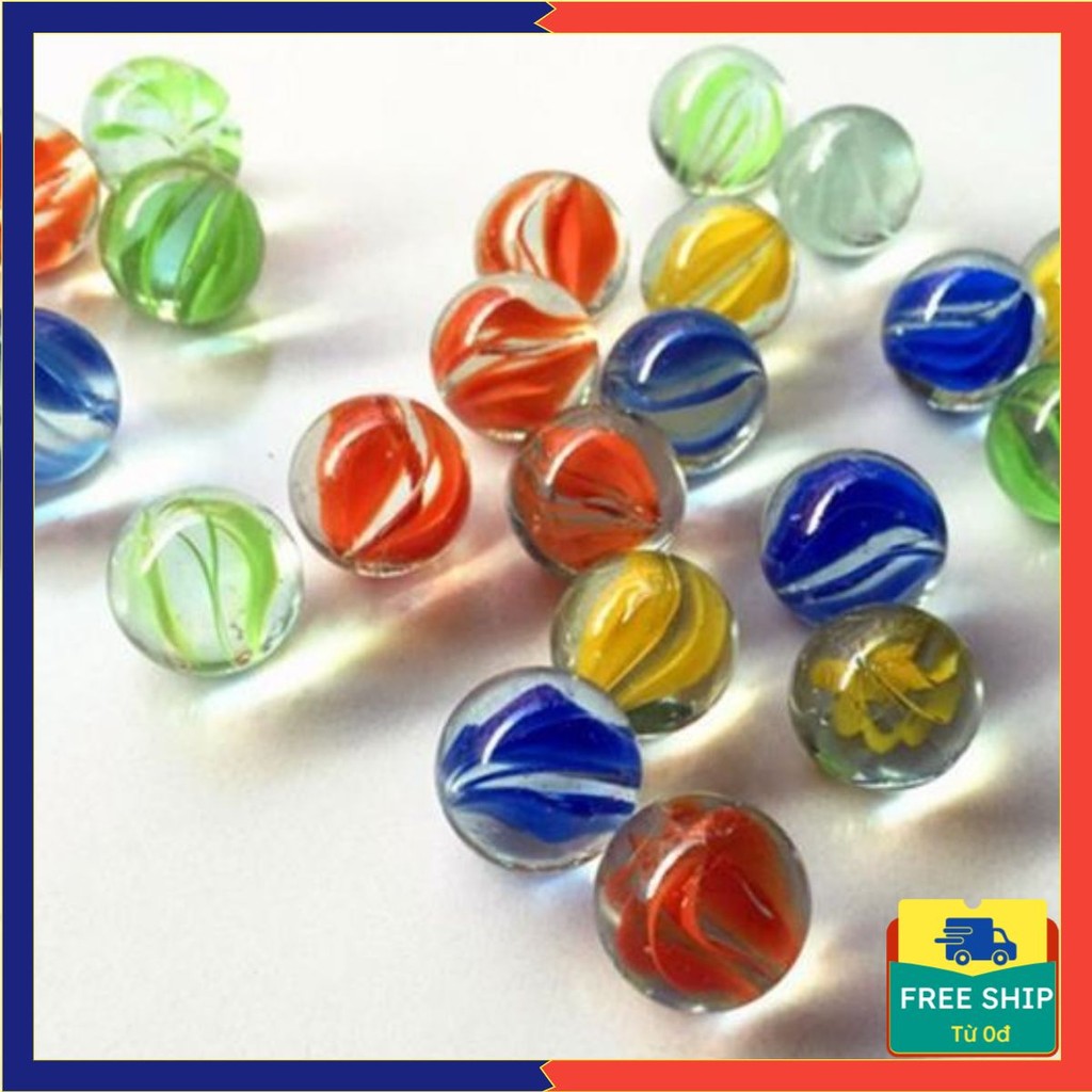 [GIÁ SỈ] SET 2KG Viên Bi Ve Thủy Tinh Trong Suốt Nhiều Màu 16mm, 14mm - Bi sứ trắng 16mm dùng làm đồ