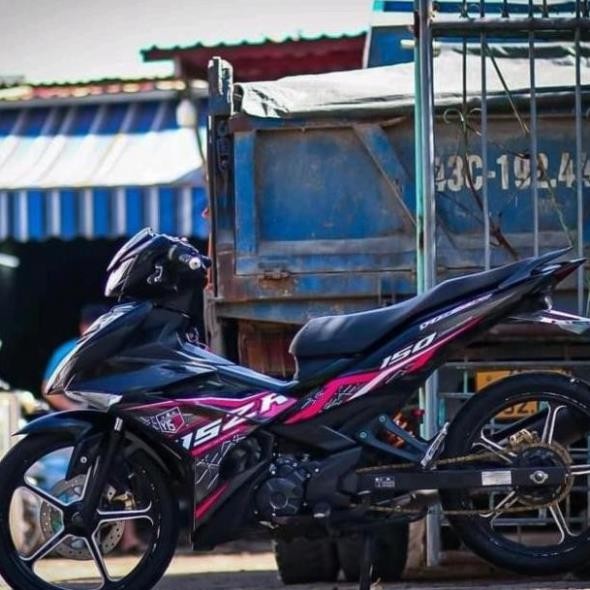 Tem rời xe Exciter 150 mẫu y15zr hồng đen cực đẹp, hàng 3 lớp,  không bay màu