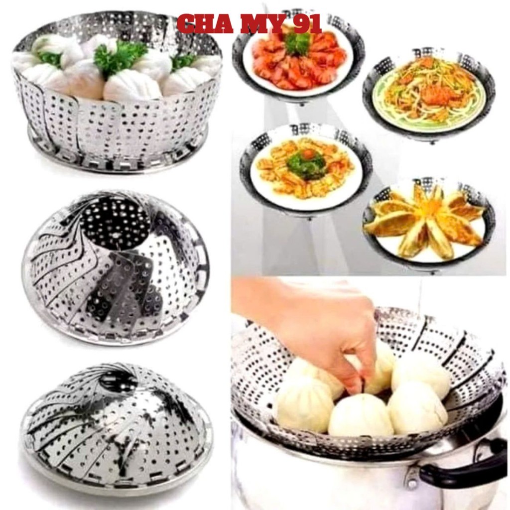 VỈ HẤP ĐỒ XÔI INOX SIZE 26,  Khay Vỉ Hấp Vỉ Rổ Hấp Tròn Inox Xếp Gọn Tiện Lợi Inox Chống Rỉ Đường Kí