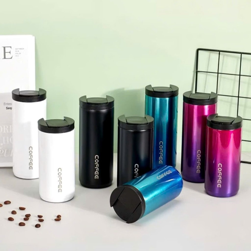 LY,CỐC COFFEE HÌNH TRỤ 400ML,  Ly Giữ Nhiệt Coffee Inox 304 Đựng Nước 400ml,Bình Giữ Nhiệt Pha Cà Ph