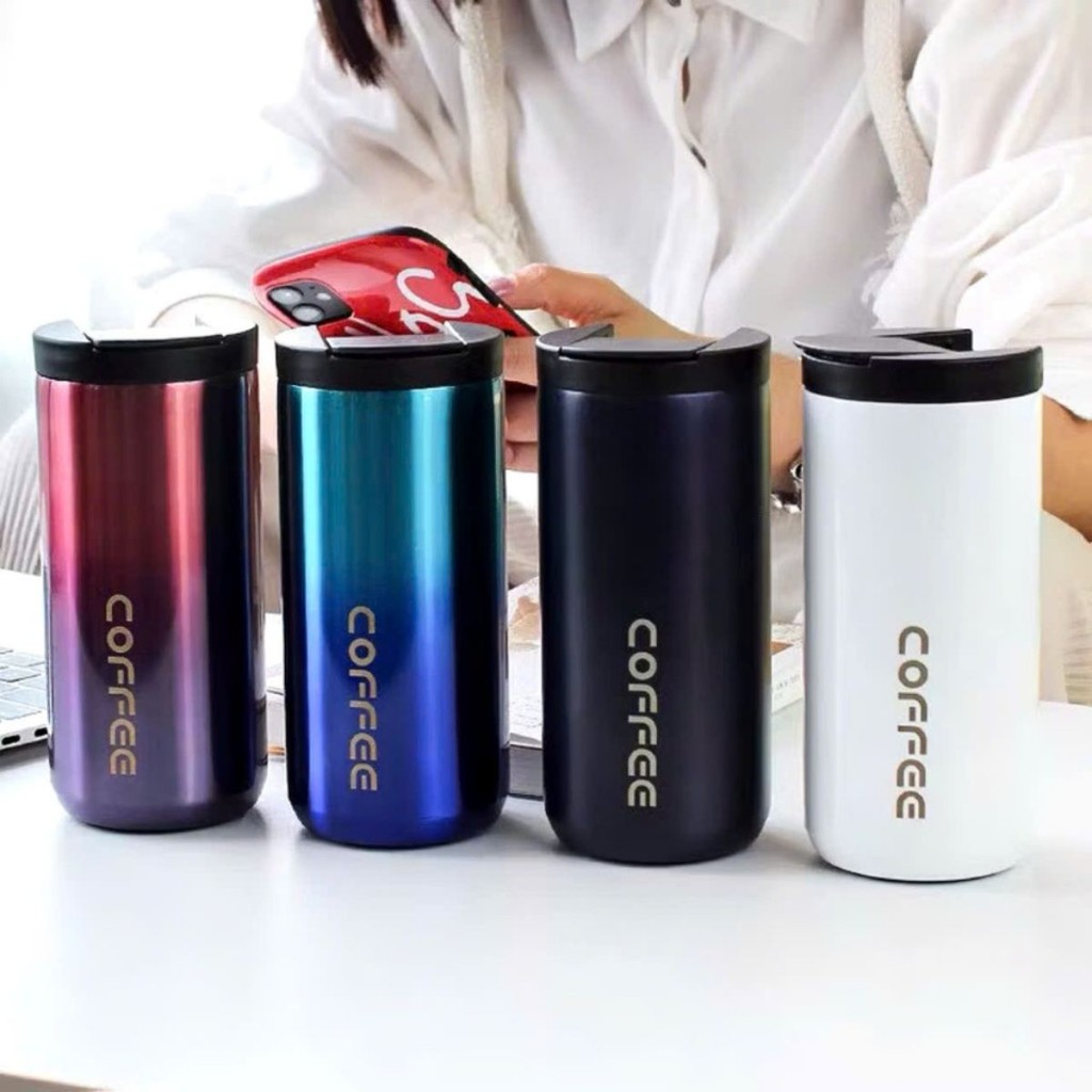 CỐC,  LY COFFEE HÌNH TRỤ 400ML,  Ly Giữ Nhiệt Coffee Inox 304 Đựng Nước 400ml,Bình Giữ Nhiệt Pha Cà 