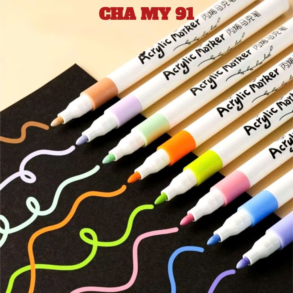 BỘ MÀU GẤU TRÚC 120 CHI TIẾT,   Bút Màu Acrylic Marker,  Hộp 120 Màu Cao Cấp Vẽ Lên Nhiều Chất Liệu 