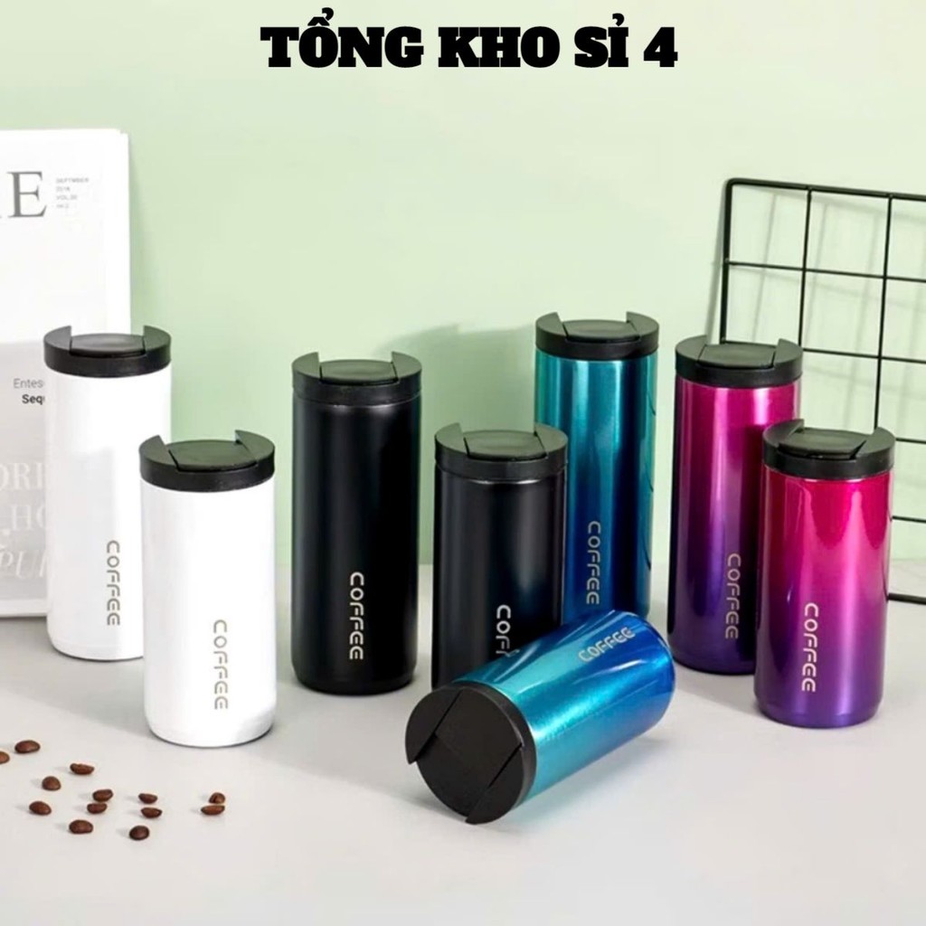 LY,CỐC COFFEE HÌNH TRỤ 400ML,  Ly Giữ Nhiệt Coffee Inox 304 Đựng Nước 400ml,Bình Giữ Nhiệt Pha Cà Ph