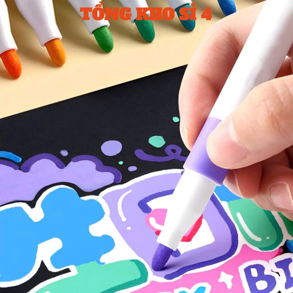 BỘ MÀU GẤU TRÚC 120 CHI TIẾT,   Bút Màu Acrylic Marker,  Hộp 120 Màu Cao Cấp Vẽ Lên Nhiều Chất Liệu 