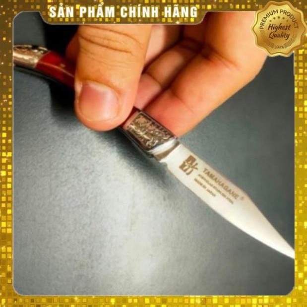 Dao Ghép Cây Gọt Hoa Quả Mini Nhật Thép Trắng Ốp Gỗ Chống Rỉ