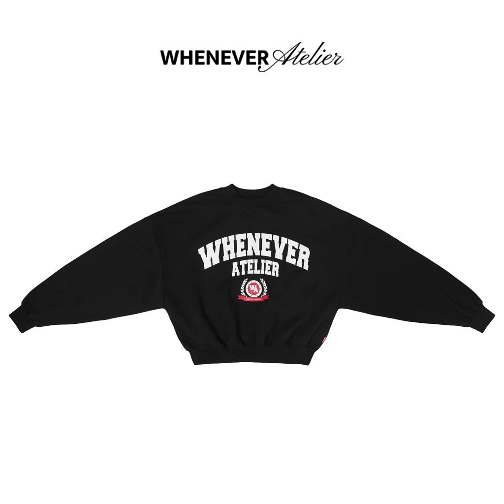 Whenever - Áo Sweater Whenever Atelier Wa Boxy Vải Nỉ 100% Cotton  - Thời trang nam nữ Form Boxy Uni