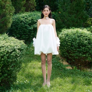 DOTTIE - Đầm 2 dây quả bí - Trắng - D0572
