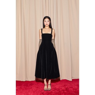 DOTTIE - Đầm dài cúp ngực vải nhung D0438