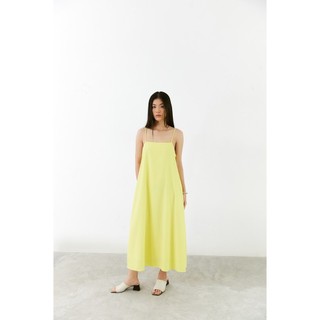 DOTTIE - Đầm dài hai dây dáng xòe nữ vàng D0389