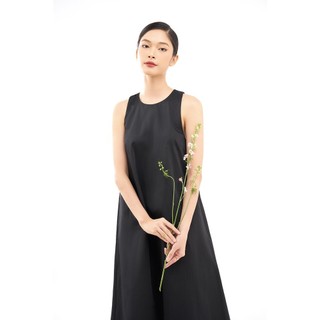 DOTTIE - Đầm midi sát nách nữ đen D0429