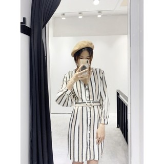 DOTTIE - Đầm Sọc Linen Nữ TD985