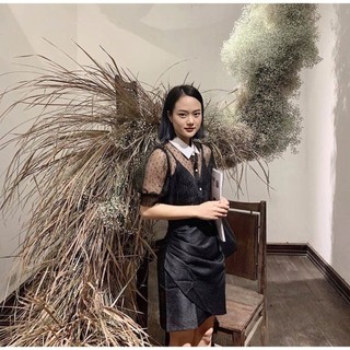 DOTTIE - Áo Sơ Mi Phối Đen Nữ T2360