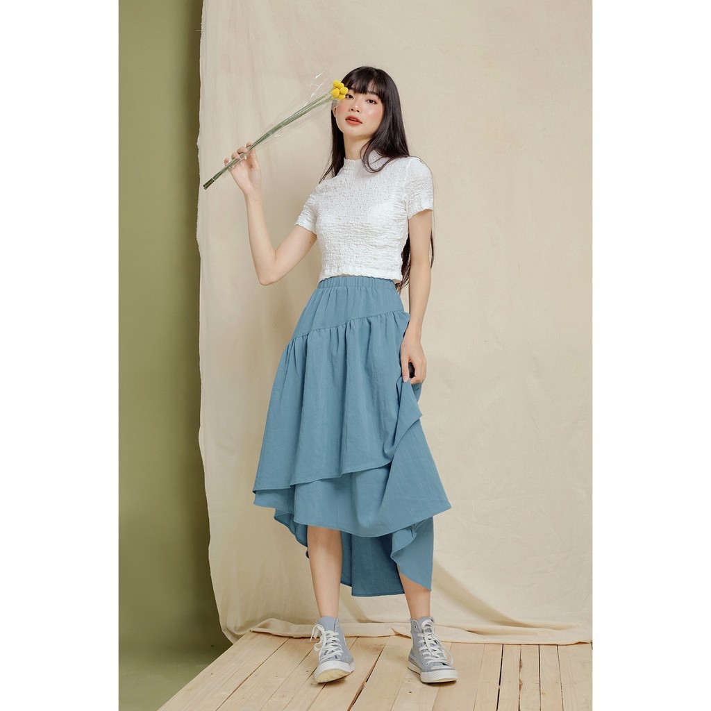 DOTTIE - Chân váy dài bất đối xứng nữ S0049