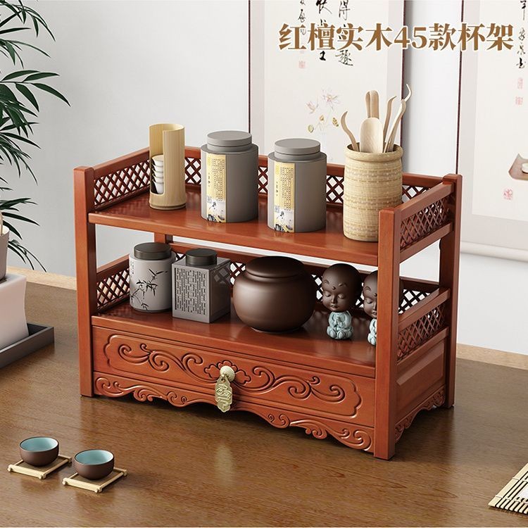 Kệ Bogu Bộ Trà Ba Tầng Nhiều Tầng Lưu Trữ Ấm Trà Kiểu Trung Quốc Chén Trà Tử Sa Giá Để Đồ Để Bàn Mẫu