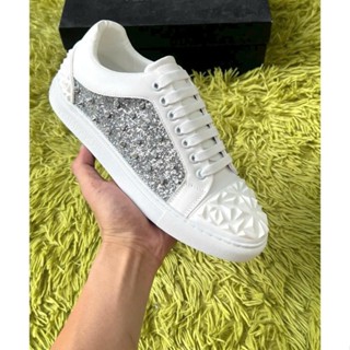 Giày thể thao nam nữ Philipp Plein Trắng đinh vít xuyên kim tuyến - Giày PP  Trắng Hàng Chuẩn QC 37-44 ( Full Box)