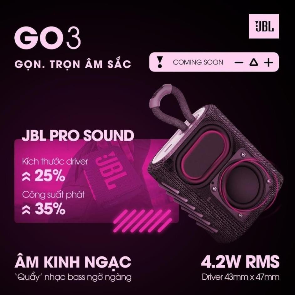 Loa Bluetooth JBL GO 3 - Hàng Chính Hãng Bluetooth 5.1 Thời gian chơi nhạc lên tới 5 giờ BIG SMART HOME | BigBuy360 - bigbuy360.vn
