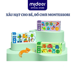 Xâu hạt cho bé, đồ chơi Montessori luồn khối gỗ phát triển tư duy trí tuệ Mideer Lacing Beads